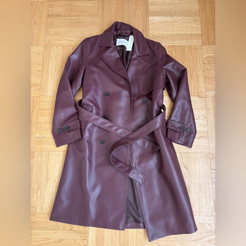 Aritzia Rich Burgundy Trench Coat